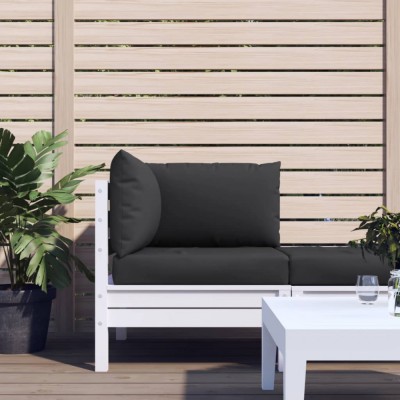 vidaXL Perne de canapea din paleți, 3 buc., negru, material textil foto