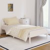 VidaXL Cadru de pat, alb, 100x200 cm, lemn masiv de pin