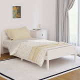 VidaXL Cadru de pat, alb, 100x200 cm, lemn masiv de pin