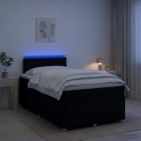 Cumpara ieftin Pat boxspring cu saltea Negru 120 x 200 cm Tesatura