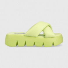 Steve Madden papuci Broadcast femei, culoarea verde, cu platforma, SM11002374