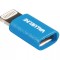 Adaptor iPhone Lightning tata - micro USB mama albastru Valueline