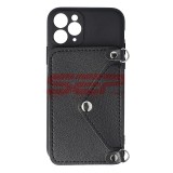 Husa iPhone 11 Pro Neagra cu Snur, Tip Portofel, Crossbody, TPU