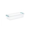 Set 6 cutii de depozitare din plastic transparent, cu capac si sistem de blocare, 3.5 l, 36x14x9 cm