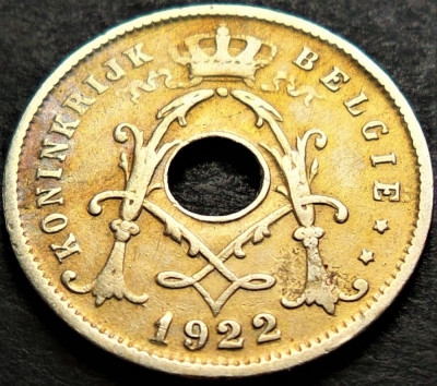 Moneda istorica 5 CENTIMES - BELGIA, anul 1922 *cod 1735 B foto