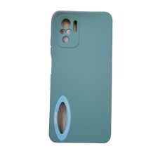 Huse silicon cu microfibra in interior Xiaomi Redmi Note 10 4G , Verde