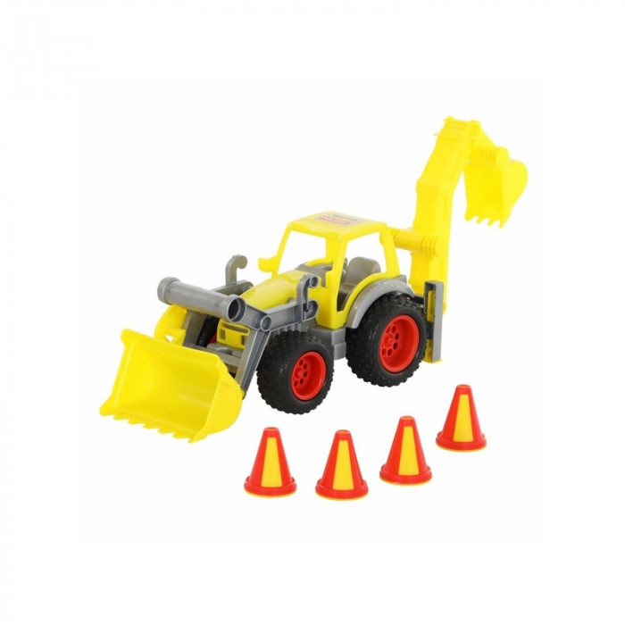 Excavator cu incarcator - ConsTruck, 38x16x22 cm, Wader