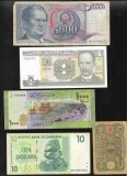 Set 5 bancnote de prin lume adunate (cele din imagini) #416, Europa