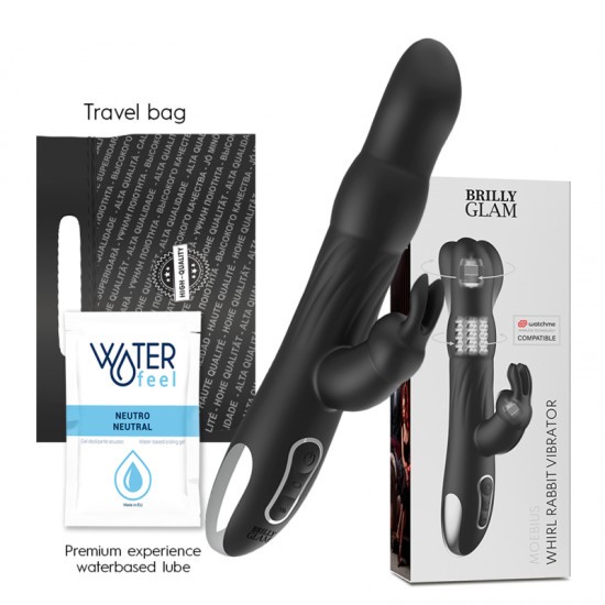 BRILLY GLAM- MOEBIUS RABBIT VIBRATOR &amp; ROTATOR COMPATIBLE WITH WATCHME WIRELESS TECHNOLOGY