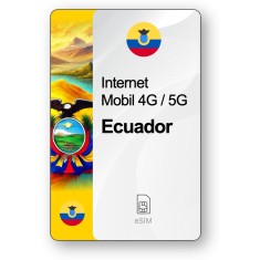 eSIM Internet Ecuador, valabil 30 zile, trafic Nelimitat, Standard