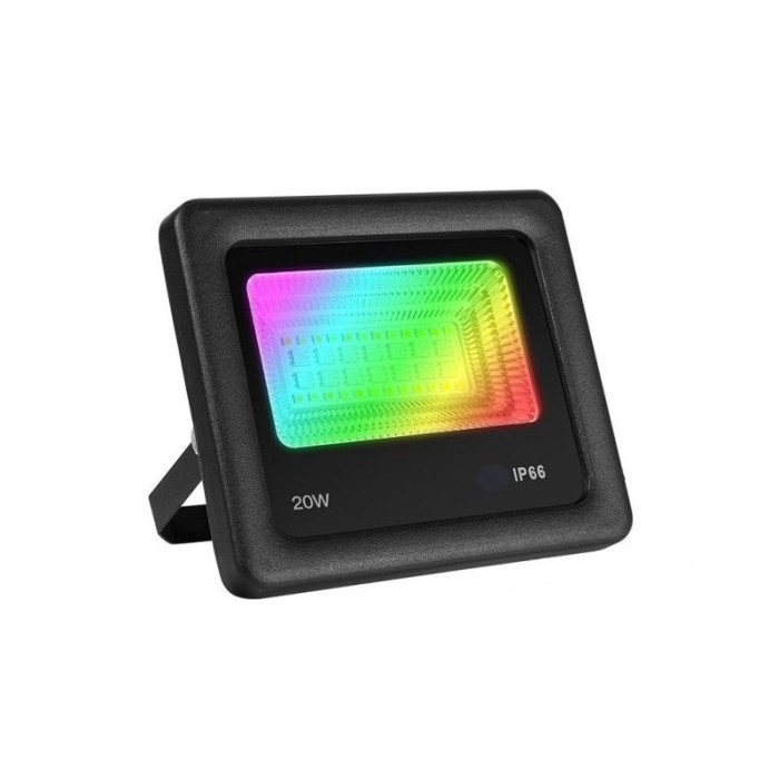 Proiector RGBCW Smart cu 38 LED-uri elSales ELS-PS20 cu Bluetooth, lumina calda sau rece, putere 20 W, negru