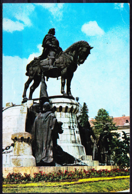 AMS - ILUSTRATA 650 CLUJ-NAPOCA - STATUIA LUI MATEI CORVIN 1980, CIRCULATA foto