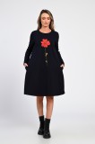 Rochie Dama, Eranthe, A-Line, cu Buzunare Laterale si Pictura Realizata Manual V364 - M