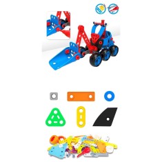 Set pentru construit masini, flippy, educativ si creativ, 134 piese