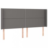 Cumpara ieftin Tablie de pat cu aripioare, gri, 183x16x118/128 cm piele eco