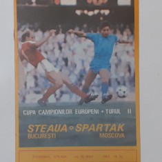 Program Fotbal Cupa Campionilor Europeni STEAUA BUCURESTI - SPARTAK MOSCOVA 1988