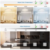 Plafoniera LED RGB BLNAN, 24W, reglabila cu telecomanda, 2400lm, 3000K-6500K, patrata, alba, 30x2.5 cm