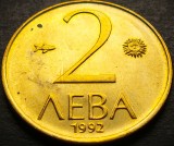 Cumpara ieftin Moneda 2 LEVA - BULGARIA, anul 1992 *cod 4063 B = UNC - LUCIU de BATERE, Europa