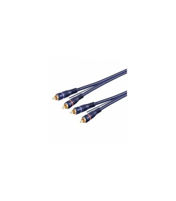 Cablu 2x RCA 3m cu remote OFC dublu ecranat albastru Goobay foto