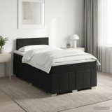 Cumpara ieftin Pat boxspring cu saltea Negru 120 x 190 cm Tesatura