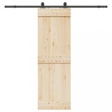 Set feronerie pentru uși glisante, negru, 213 cm, oțel
