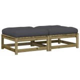 Cumpara ieftin Taburete de gradina cu perne, 2 buc., lemn de pin tratat