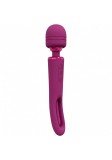 Vibrator Double Wand Kiku G-Spot Flapping, 10 Moduri Vibratii, Silicon, USB, Roz, 25.2 cm