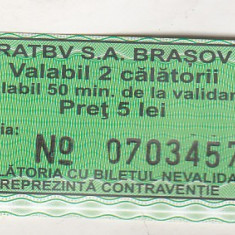 bnk div Bilet autobuz - RATBV Brasov - 5 lei