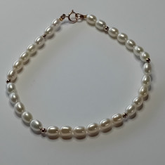 Bratara aur 9CT cu perle naturale -6335