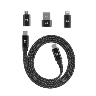 Edizard - Data Cable (EZ820101100) - Type-C to Type-C, 240W, Magnetic Charging, Flat Coiled, 480Mbps, 1m - Black foto