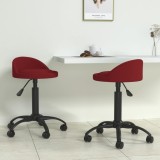 Cumpara ieftin Scaune de bucătărie pivotante, 2 buc., roșu vin, catifea