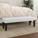 Banca vidaXL Alb 100x30x30 cm Piele Ecologica, Taburet, Sezut Tapitat, Design Modern