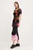 Desigual rochie ROTERDAM culoarea negru, maxi, mulată, 25SWVK12