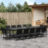 Gossi set mobilier de gradina, 15 piese, negru, textilena