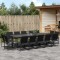 Gossi set mobilier de gradina, 15 piese, negru, textilena