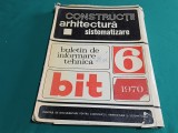 CONSTRUCȚII ARHITECTURĂ SISTEMATIZARE * BULETIN DE INFORMARE TEHNICĂ * NR. 6 * 1970* 4 2 1