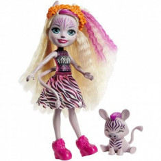 Papusa Pentru Fete, Enchantimals by Mattel Zadie Zebra cu figurina Ref foto