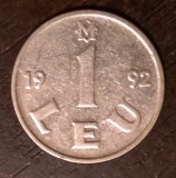 Moneda Moldova - 1 Leu 1992 - Rara