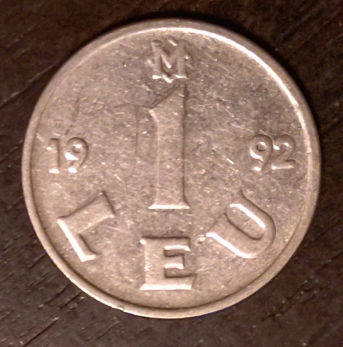 Moneda Moldova - 1 Leu 1992 - Rara