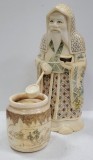 Figurina din fildes, sculpata, pictata si incizata manual policrom, Japonia, cca. 1920