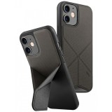 Husa Textil - TPU UNIQ Transforma Rigor pentru Apple iPhone 12 mini, Gri