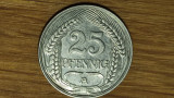 Germania - raritate istorica f valoroasa - 25 pfennig 1910 A - AUNC - Wilhelm II, Europa
