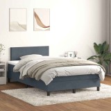 vidaXL Pat box spring cu saltea, gri &icirc;nchis, 120x220 cm, catifea 3316060