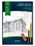 Bloc desen A4, 20 file - 120g/mp, AURORA Grain- hartie alba