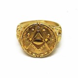 Inel Masonic Auriu - Soarele si Luna