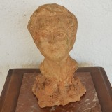 SCULPTURA-BUST DIN TERACOTA-SEMNAT PANZAR-IASI 1986