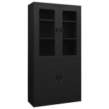 Cumpara ieftin Dulap de birou, negru, 90x40x180 cm, oțel