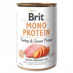 Conservă Brit Mono Protein Turkey &amp; Sweet Potato, 400 g