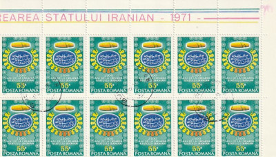 2500 DE ANI DE LA CREAREA STATULUI IRANIAN ( LP 777 ) 1971 OBLITERATA BLOC DE 12 foto