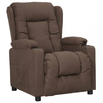 vidaXL Fotoliu rabatabil, gri taupe, material textil foto